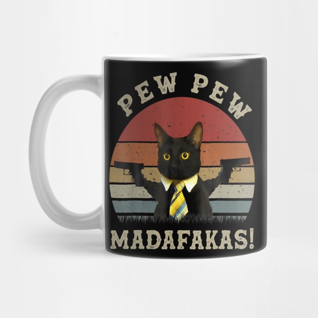 Cat Vintage PewPewPew Madafakas Cat Crazy Pew Vintage by vulanstore